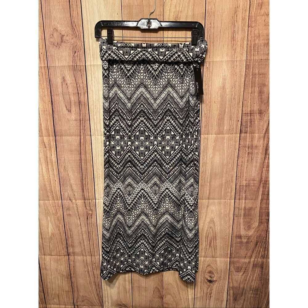Alyx Large Petite NWT black white geometric print maxi skirt